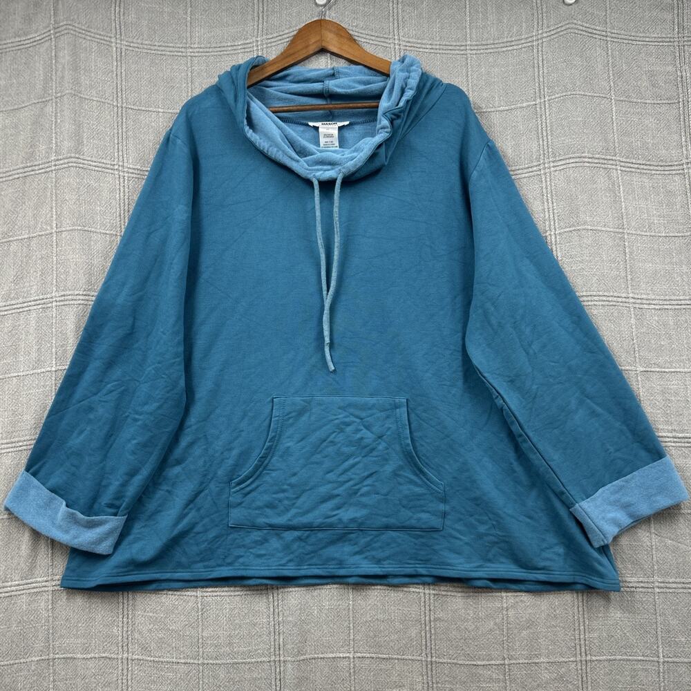 Mason Signature Plus Size 4X Cowl Neck Teal Blue Pullover Super Soft Sweatshirt